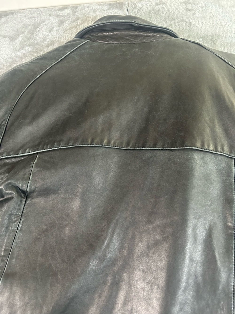 DNK Black Leather Bomber Jacket - Picture 15 of 16